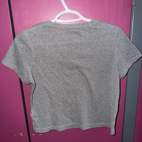 Gray Women’s Cropped T-Shirt. Distressed - Picture 3 of 4